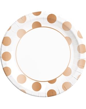 8 pratos grandes Dots Collection roxos (23 cm)