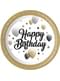 8 big Happy Birthday balloons plates (23 cm)