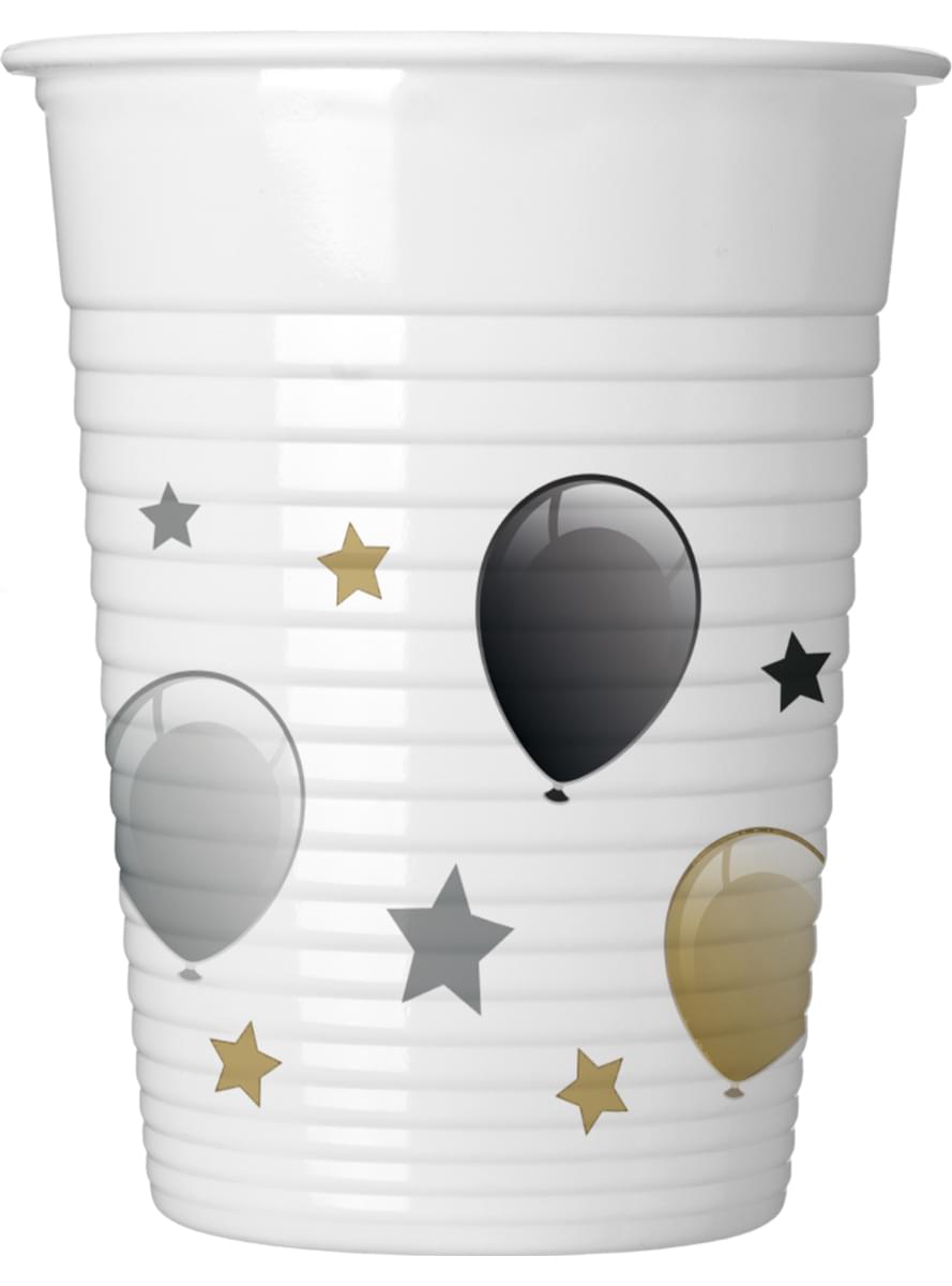 Sada 8 kelímků narozeninové balonky
