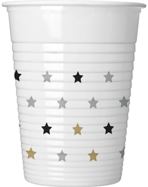 8 copos de estrelas aniversário