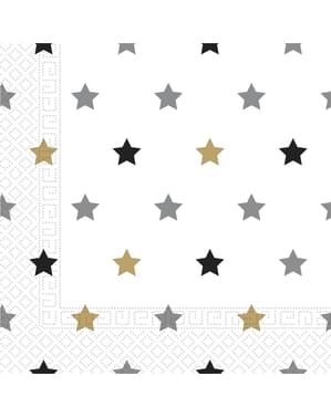 20 Serviettes en papier étoiles anniversaire