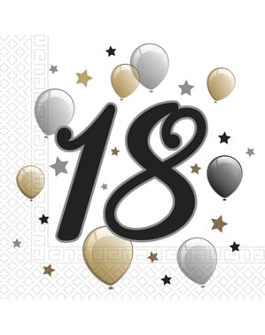 20 șervețele aniversare 18 ani