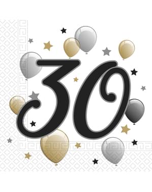 Servilletas de cóctel de Cheers to 30 años, decoraciones de feliz  cumpleaños n.° 30 para hombres y mujeres, decoraciones para fiestas de  aniversario