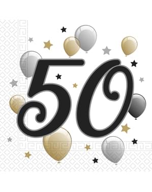 40 tovaglioli Happy Birthday, tovaglioli per compleanno, colore nero, oro, nero, fogli per compleanno, 33 x 33 cm, decorazione per feste di compleanno, 33 x 33 cm