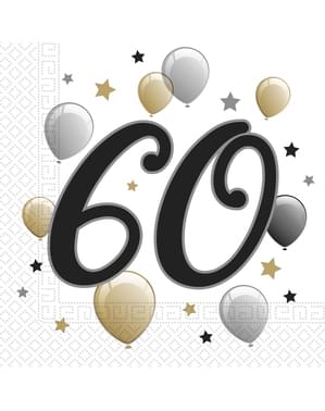 20 guardanapos 60º aniversário (33x33 cm)