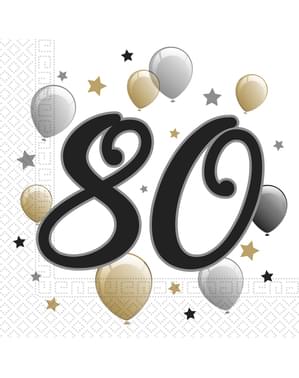 20 servetter 80 födelsedag (33x33 cm)