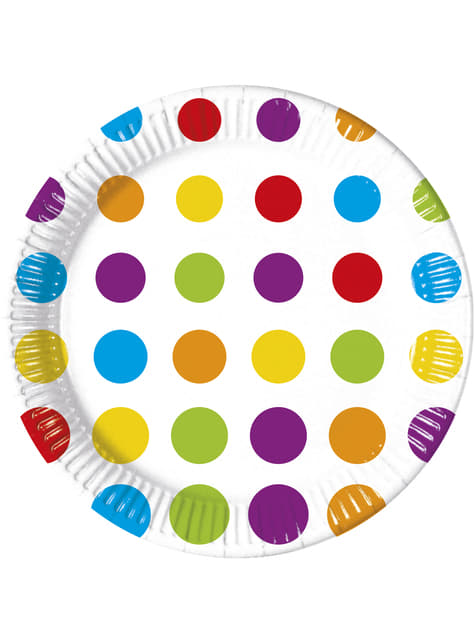 8 platos Color Dots (23 cm)