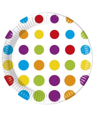 8 platos Color Dots (23 cm)