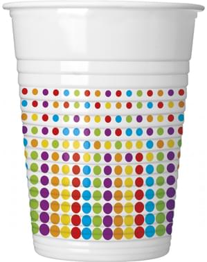 8 रंग डॉट्स कप का सेट