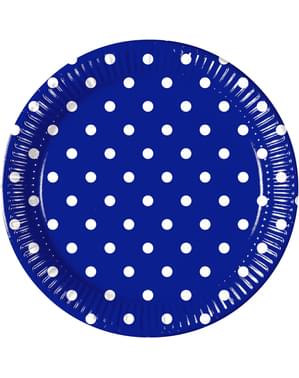 8 piatti grandi Blue Royal Dots (23 cm)