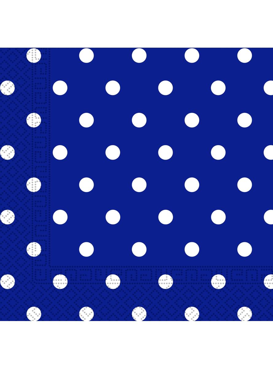 20 Blauwe Royal Dots servetten (33x33 cm)