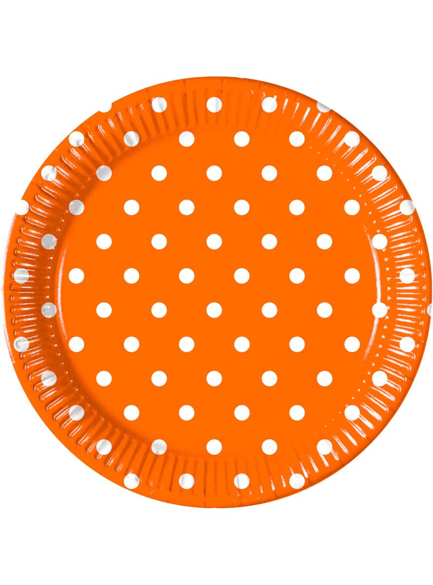 8 platos Orange Dots (23 cm)