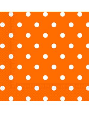20 Serviettes en papier Orange Dots