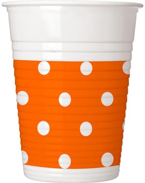 8 vasos Orange Dots