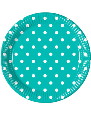 8 piatti Turquoise Dots (23 cm)