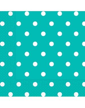 20 servetter Turquoise Dots (33x33 cm)