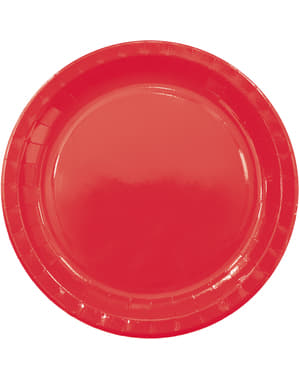 8 crvenih tanjura (23 cm) - linija osnovnih boja