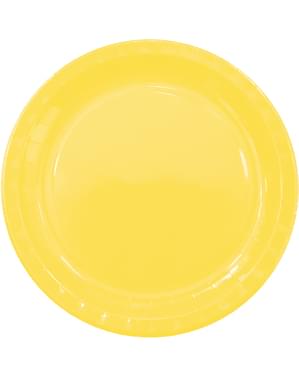 8 assiettes jaunes (23cm) - Gamme couleur unie