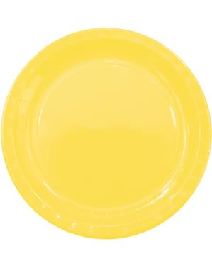 8 Żółte Talerze (23cm) - Linia Kolorów Podstawowych
