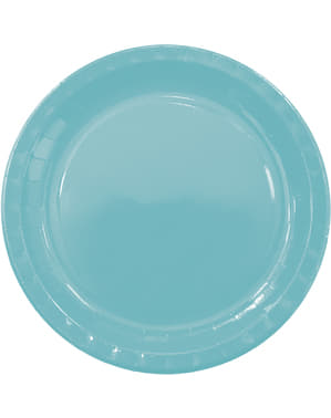 8 Světle modrých talířů (23 cm) - Basic Colours Line