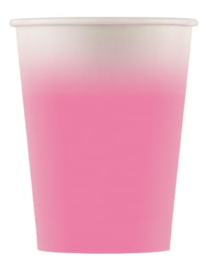 8 vasos rosa degradado - Línea Colores Básicos
