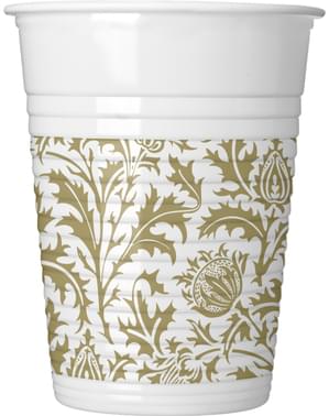 8 pahare plastic Royal Flowers