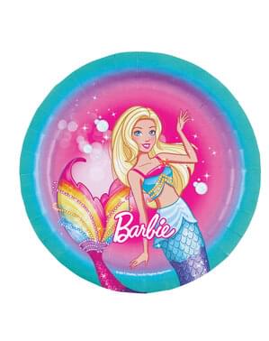 8 pratos de sobremesa de Barbie Dreamtropia (18 cm)