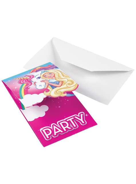 Barbie Dreamtopia Einladungskarten Set 8-teilig
