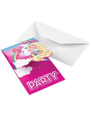 Σετ από 8 προσκλήσεις Barbie Dreamtopia