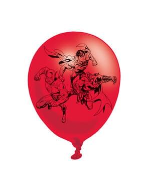 Sett med 6 varierte The Justice League latex ballonger