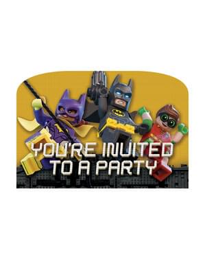 Sett med 8 The Lego Batman Filmen invitasjoner