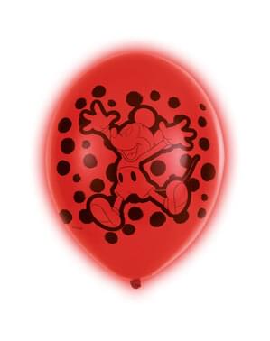 5 Mickey Mouse latex LED léggömb készlet