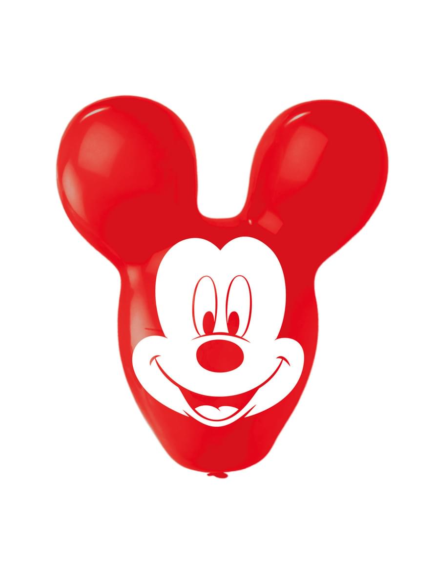 4 Mickey Mouse shaped latex balloons 56 cm | Funidelia