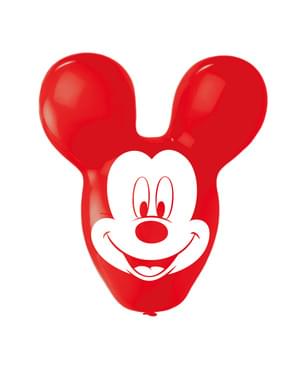 Sæt af 4 Mickey Mouse formede latex balloner