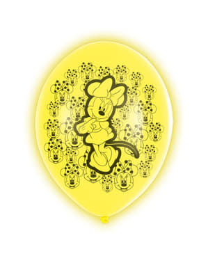 5 ballons en latex LED Minnie