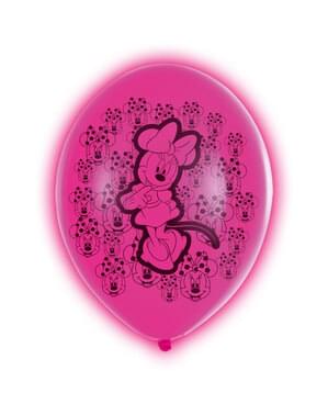 Set med 5 latexballonger LED Minnie