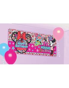 Faixa de aniversário personalizável de Minnie Mouse