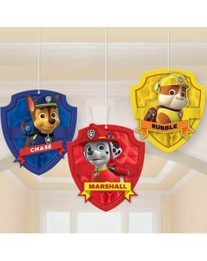 Sæt af 3 dukker hængende fra Paw Patrol panel