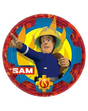 8 pratos grandes de O Bombeiro Sam (23 cm)