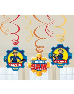 12 hangende Fireman Sam decoraties