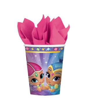 8 copos de Shimmer e Shine