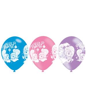 6 latexballonger olika Shimmer Shine (28 cm)