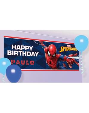 Spanduk Selamat Ulang Tahun Spiderman yang Dapat Disesuaikan