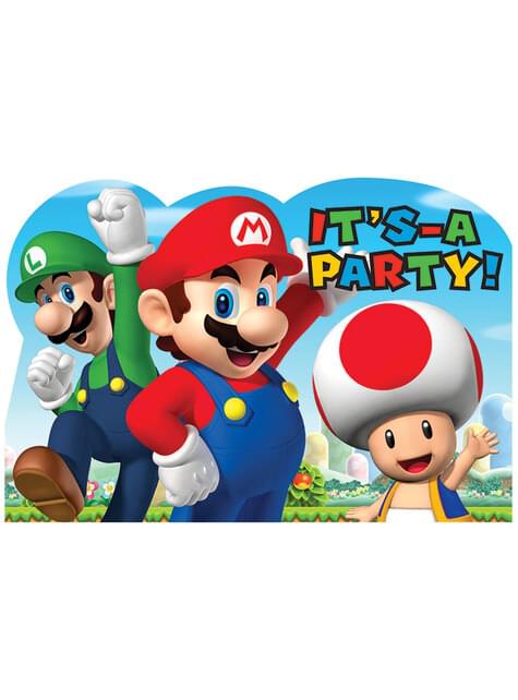 8 Invitations Super Mario Bros Funidelia