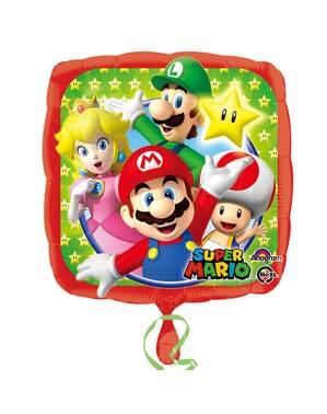 Balon persegi dengan Super Mario Bros dan teman-temannya