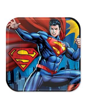 Zestaw 8 dużych talerzy Superman