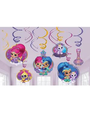 12 styk Shimmer and Shine hængende dekoratinos sæt