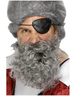 Barba de pirata gris