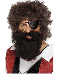 barbe de pirate marron
