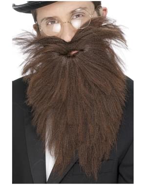 Barbe longue et moustache marron